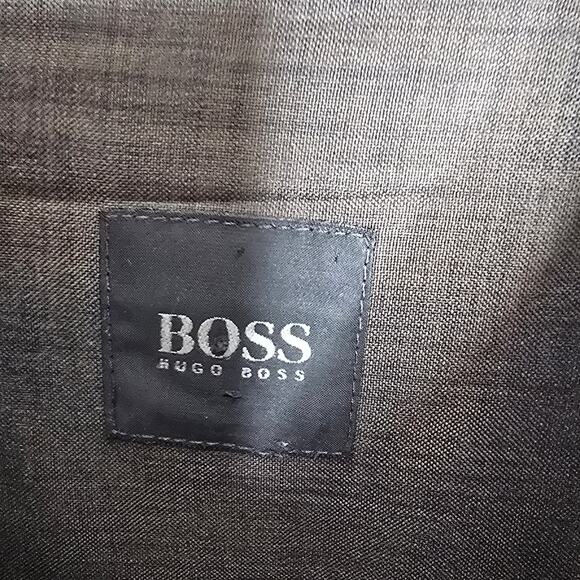 Men's Boss Hugo Boss Brown Gray Button-up Shirt Size Large - Picture 3 of 8